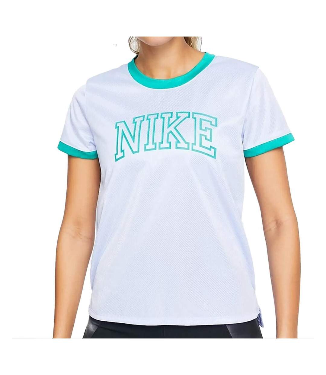 T-shirt Bleu Femme Nike Swoosh - L-1