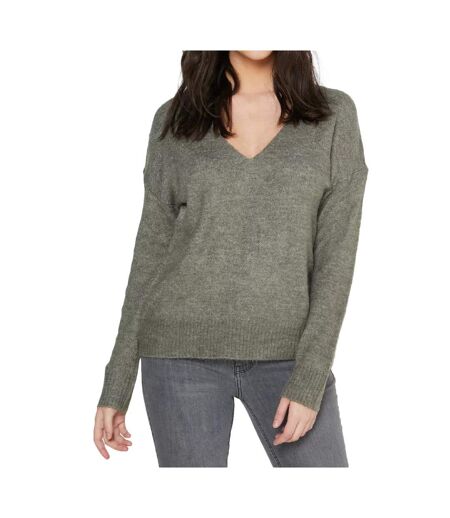 Pull vert femme Jacqueline de Yong Elanora L/S V-Neck