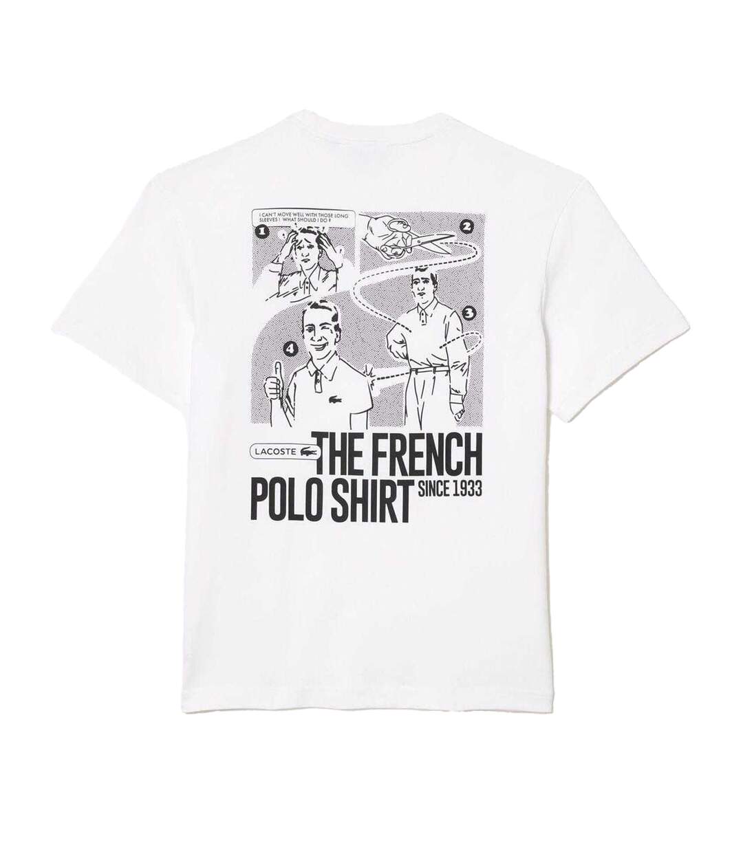 T-shirt Style Imprimé Au Dos Homme Blanc Lacoste-3