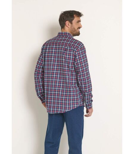 Chemise flanelle détails contrastants, foncé