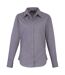 Womens/ladies Poplin Long-sleeved Blouse Steel Premier-1