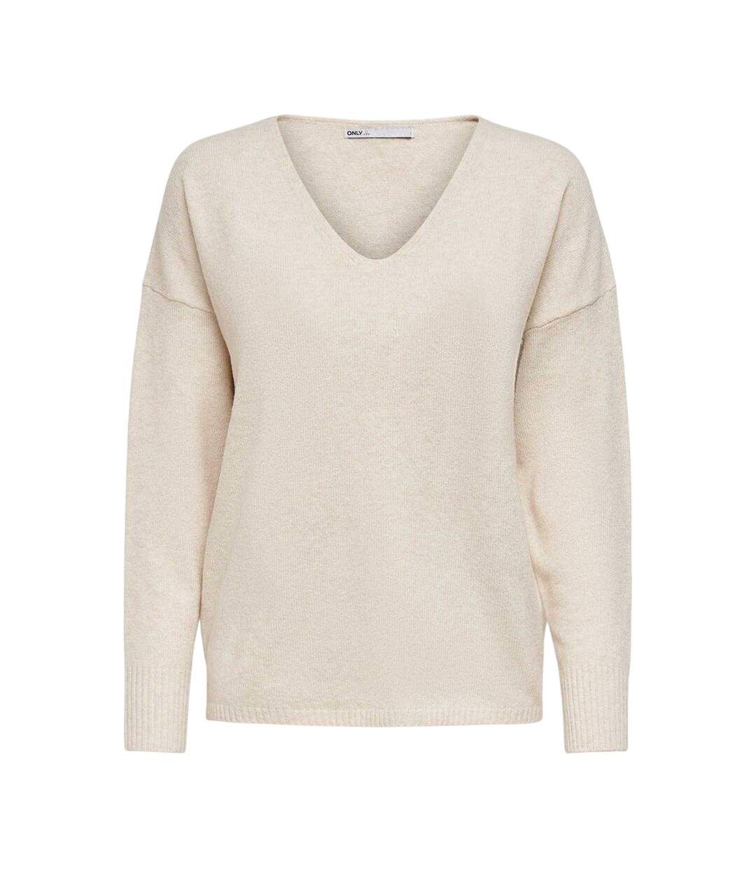 Pull Rica Femme Beige Pâle Chiné Only-2