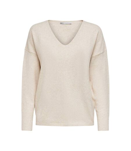 Pull Rica Femme Beige Pâle Chiné Only