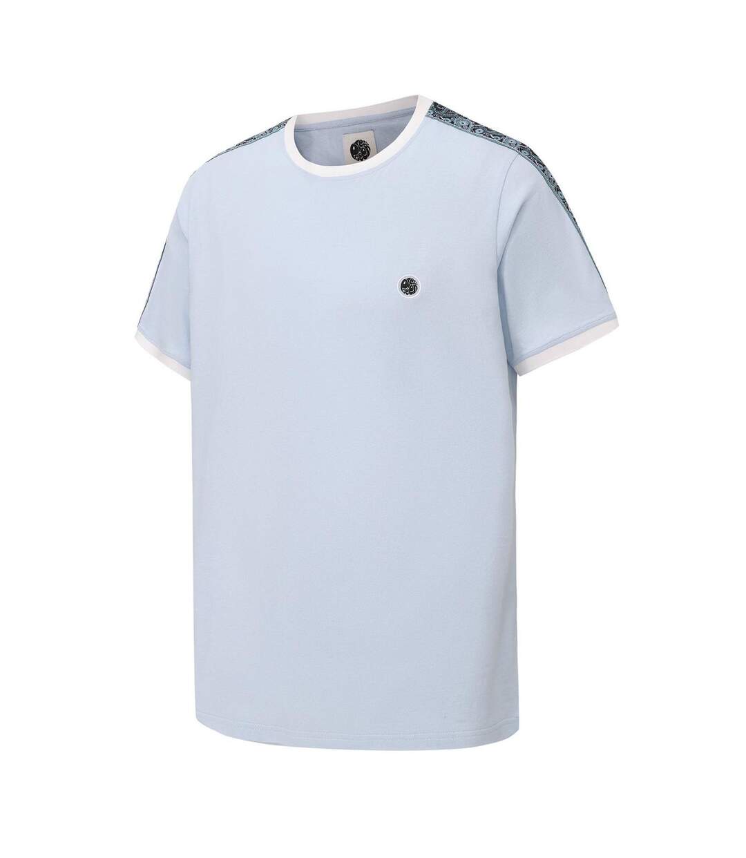 Mens Paisley Logo T-shirt Light Blue Pretty Green-3