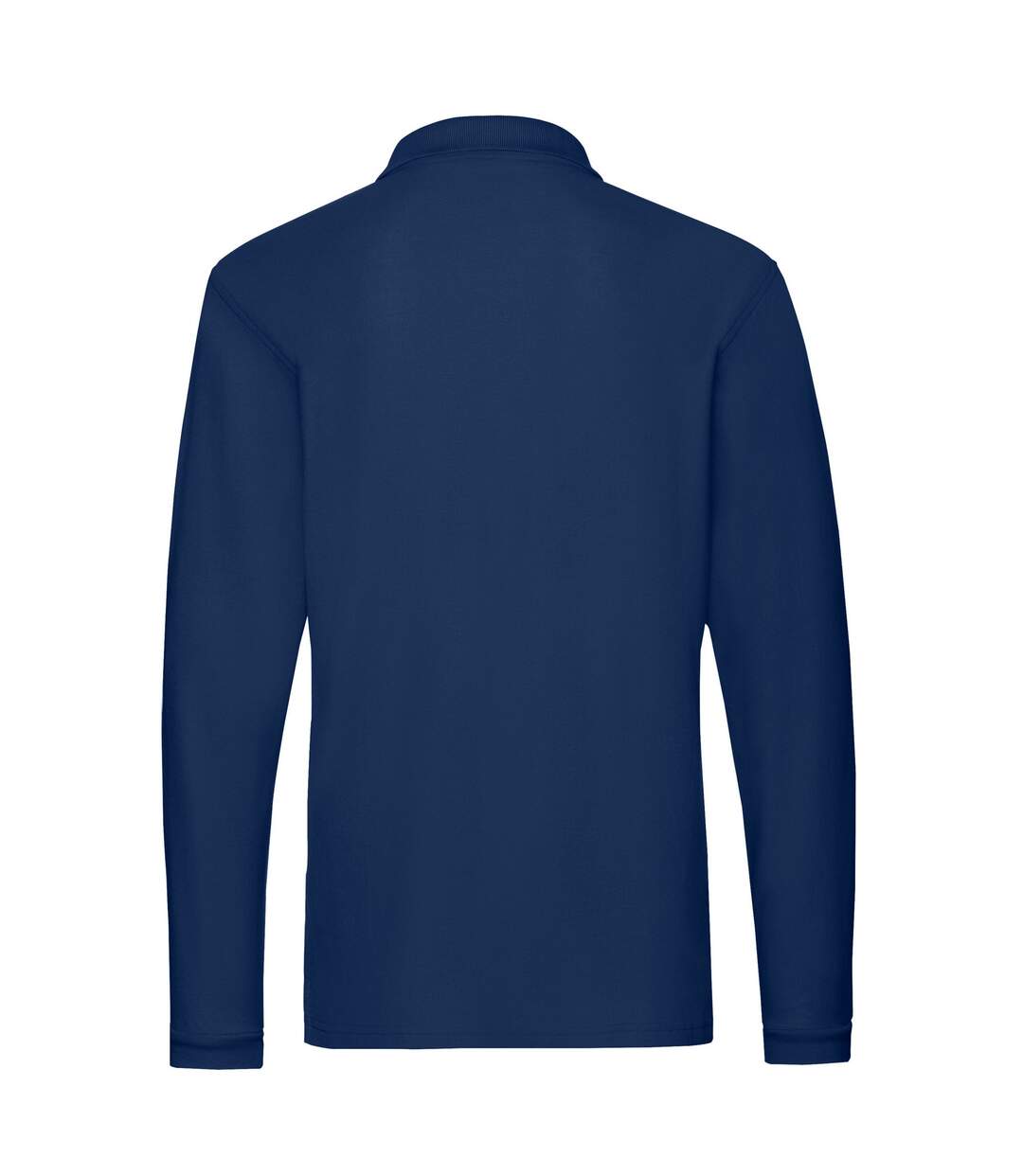 Mens premium long-sleeved polo shirt navy Fruit of the Loom-2