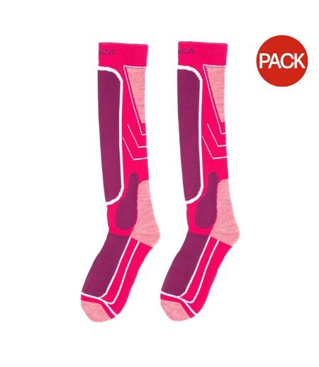 Lot De 2  Chaussettes De Ski Meribel Femme Lilas Foncé Nevica