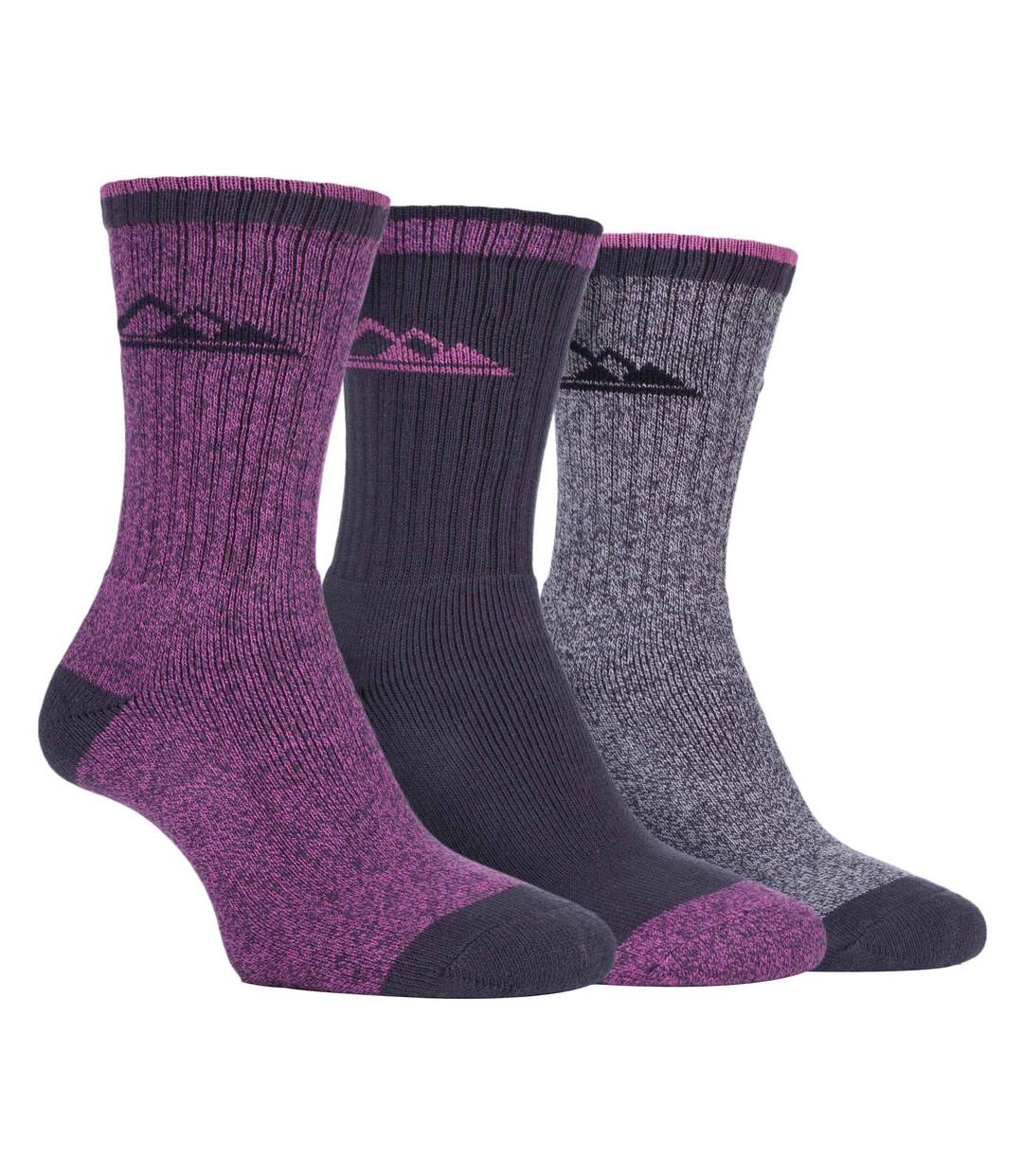 3 Pr Chaussettes Randonnée Femme Coton Respirantes-1