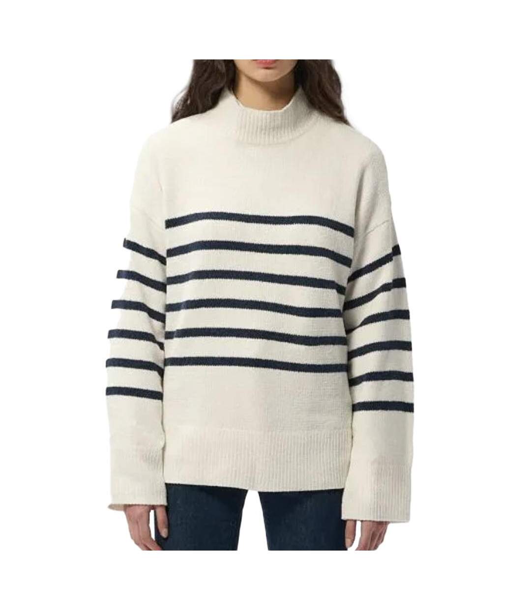 Pull blanc/noir femme teddy smith lou - m-1
