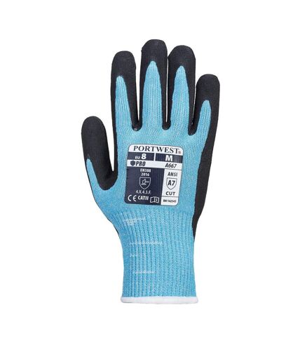 Unisex adult claymore cut resistant liner gloves m blue/black Portwest