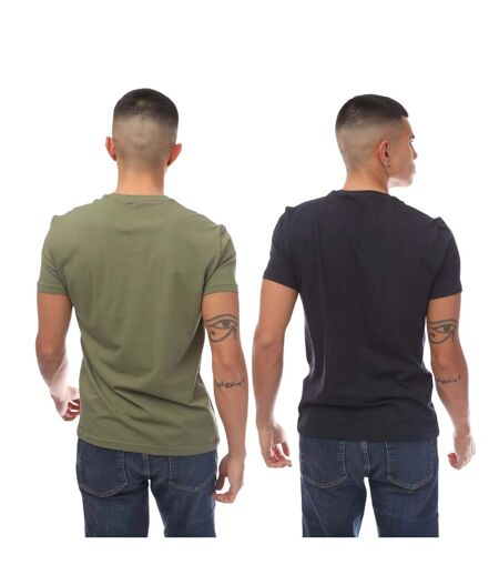 Pack Of 2  Mens Plain T-shirt  Navy Green Emporio Armani