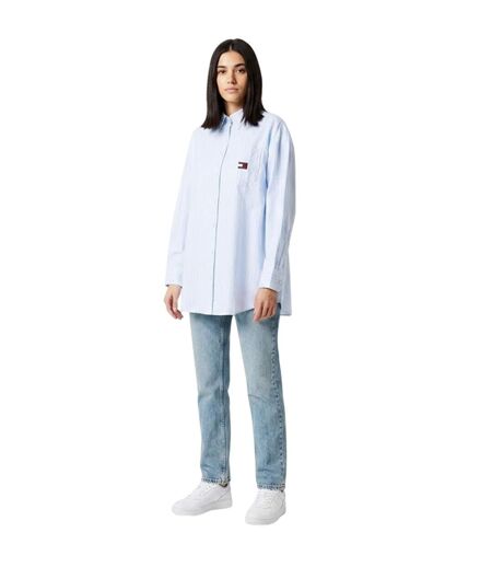 Robe Chemise Manches Longues Femme Bleu Tommy Jeans