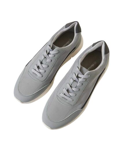 Mens Ariba Textile Trainers Grey Threadbare