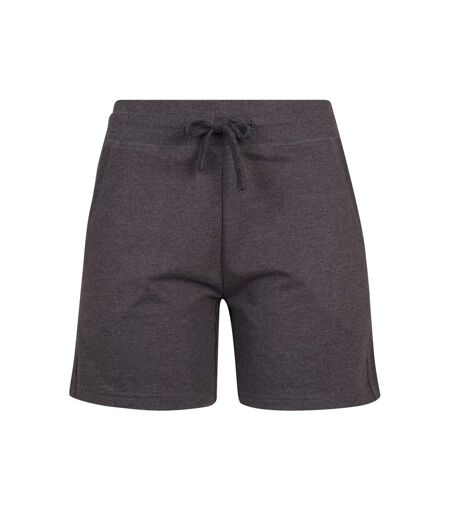 Womens/ladies Terry Heather Plain Shorts Charcoal Build Your Brand