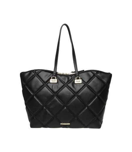 Womens/ladies Bvuse Quilted Tote Bag One Size Black Gold Steve Madden