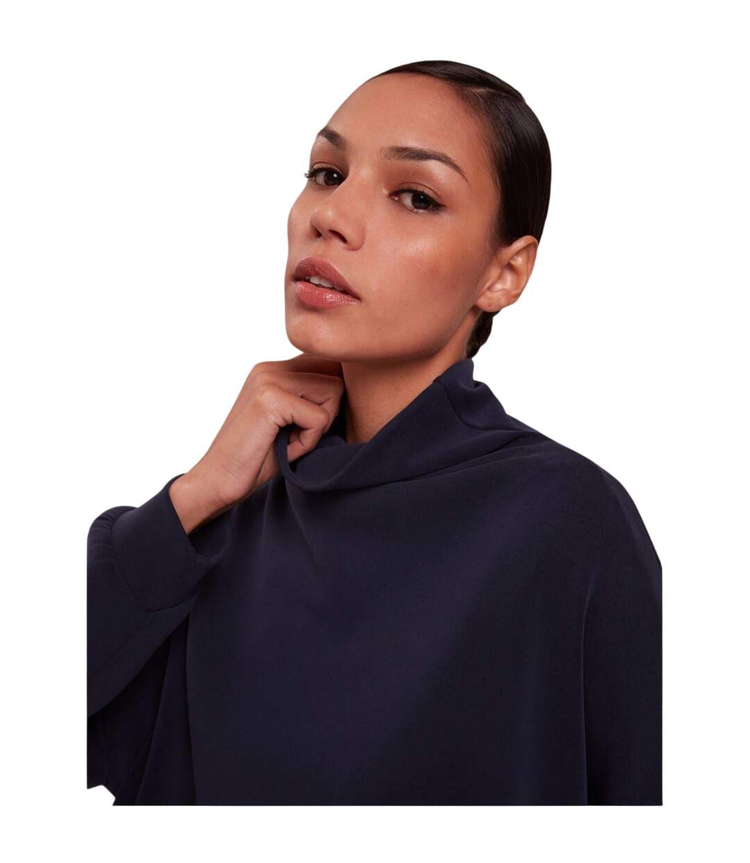 Womens/ladies Funnel Neck Sweatshirt Navy Ted Baker-4