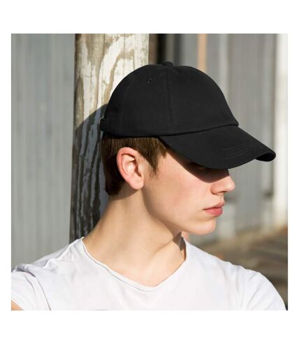 Result Unisex Low Profile Heavy Brushed Cotton Baseball Cap (Pack of 2) (Black) - UTBC4232