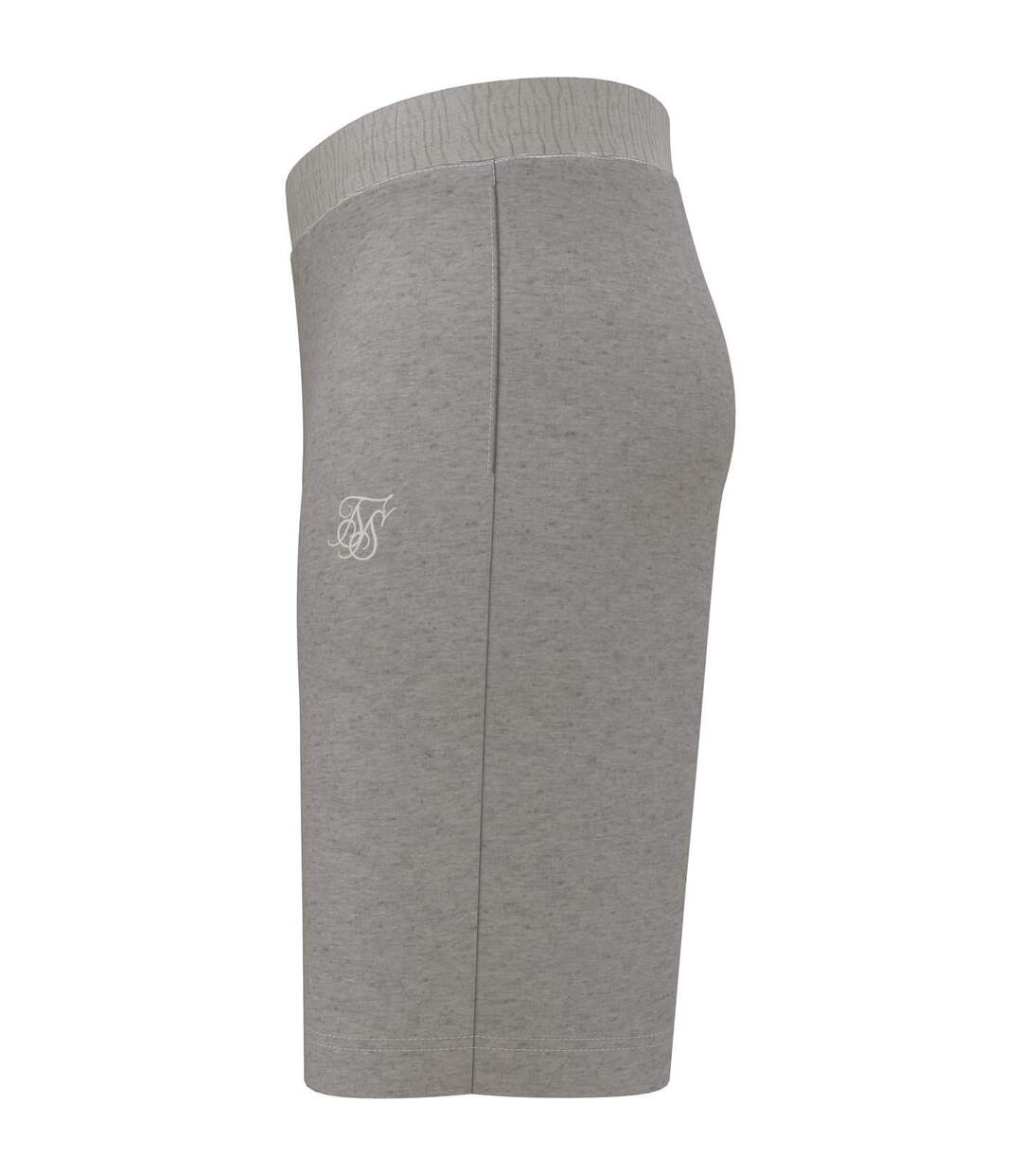 Short De Jogging Motif/style Logo Homme Gris Chiné Chiné SikSilk-3