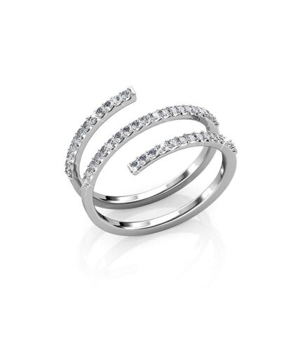 Bague Spiral - Argenté et Cristal