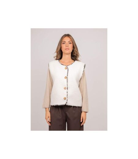Gilet sans manches sherpa finitions léopard UMALIA - Dona X Lisa