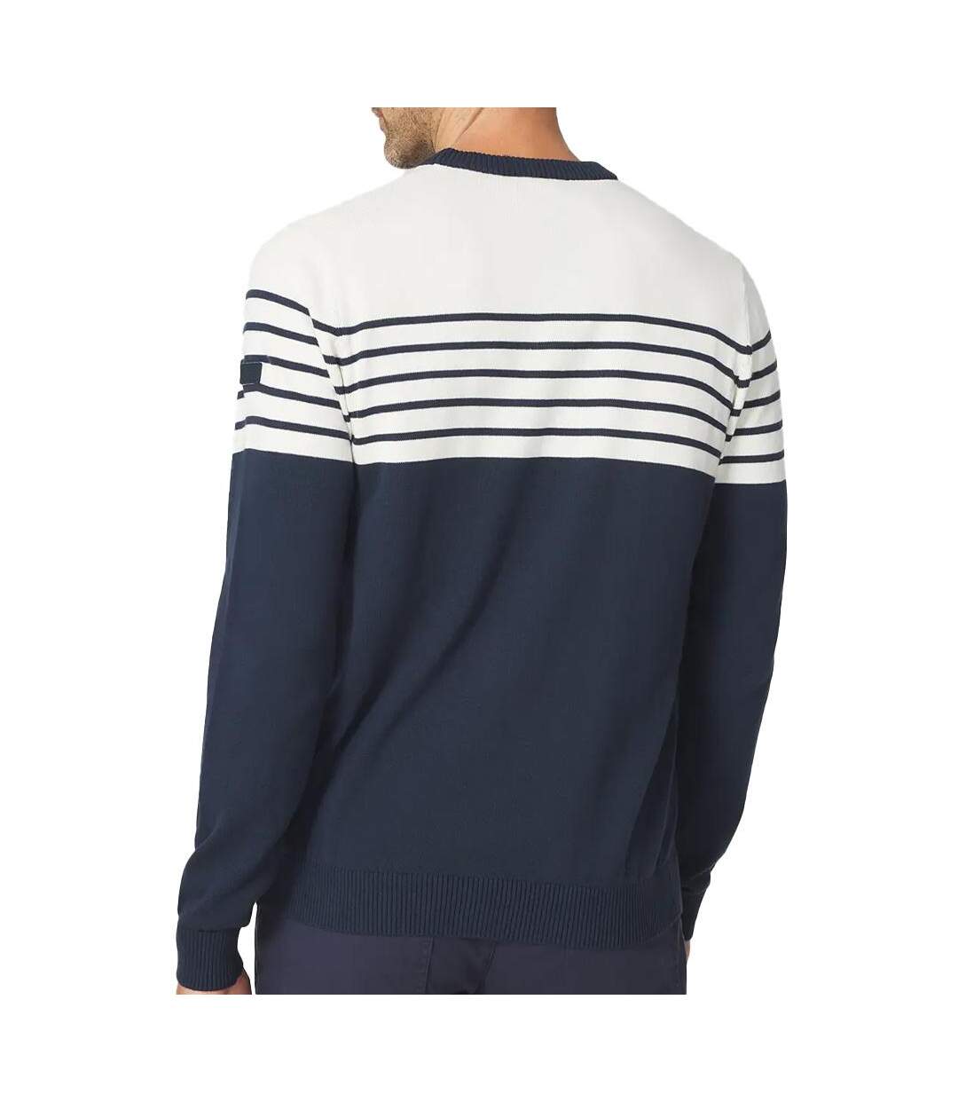 Pull marine/blanc homme tbs tobieron-2