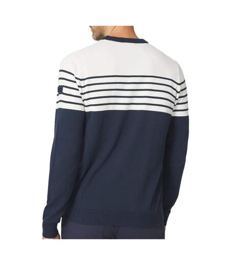 Pull marine/blanc homme tbs tobieron