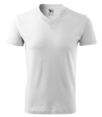 T-shirt manches courtes col V - Unisexe - MF102 - blanc