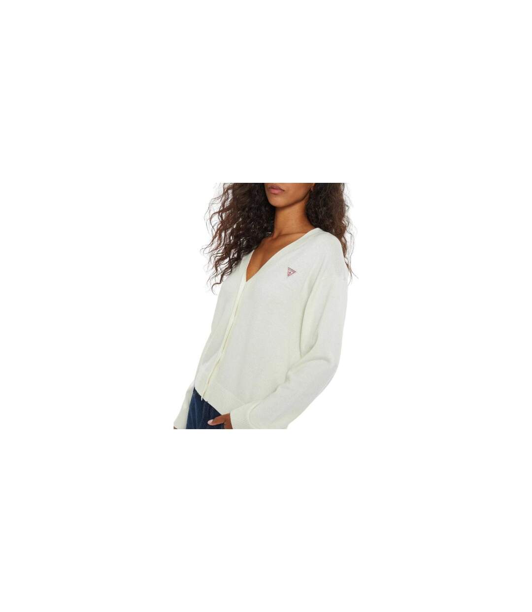 Cardigan Jeans Femme Blanc Cassé Guess-1