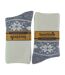 1 Pack Ladies Soft Warm Wool Bed Socks with Fairisle Design-2