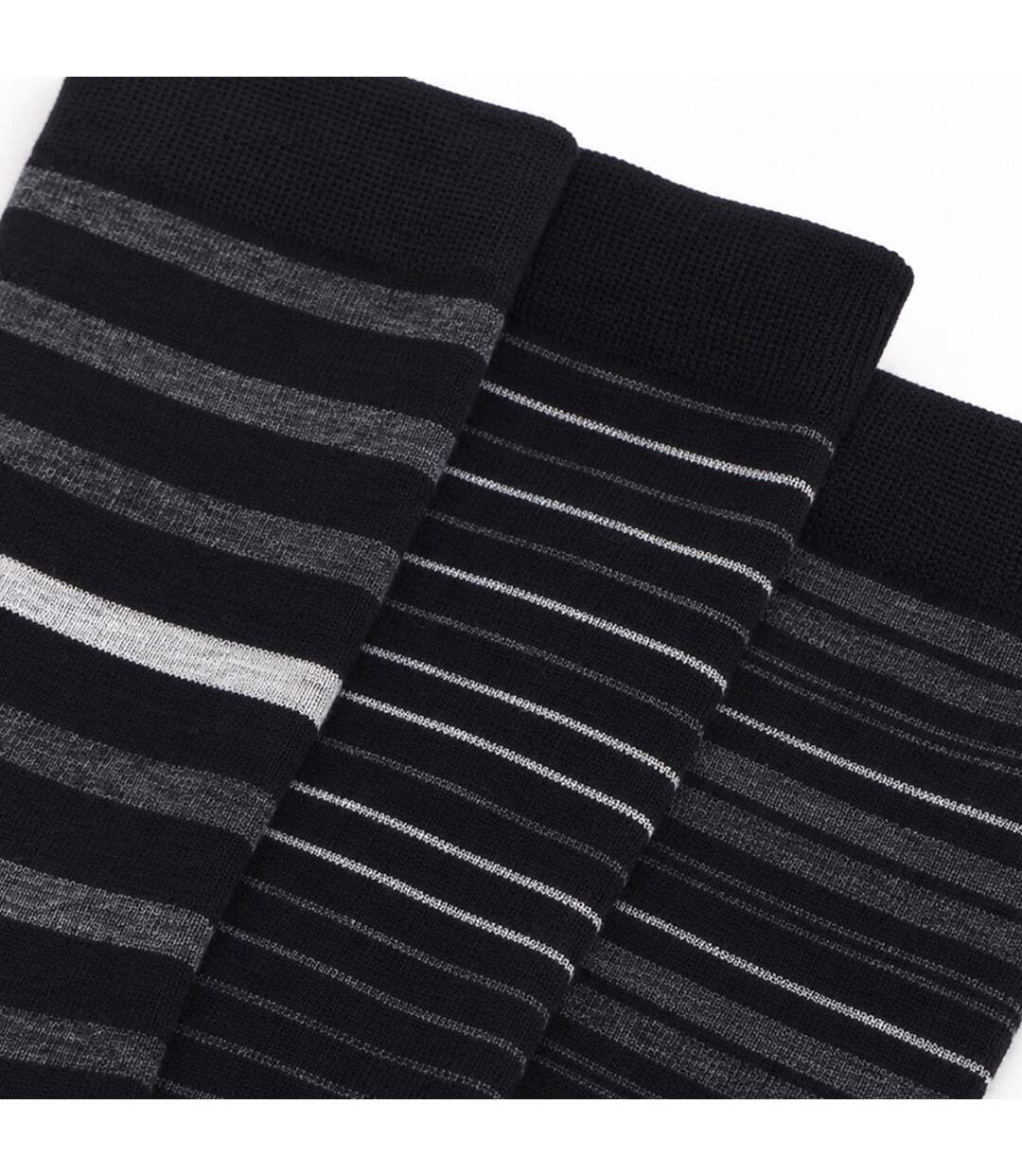 3 Pack Mens Striped Bamboo Dress Socks Soft Breathable Socks-7