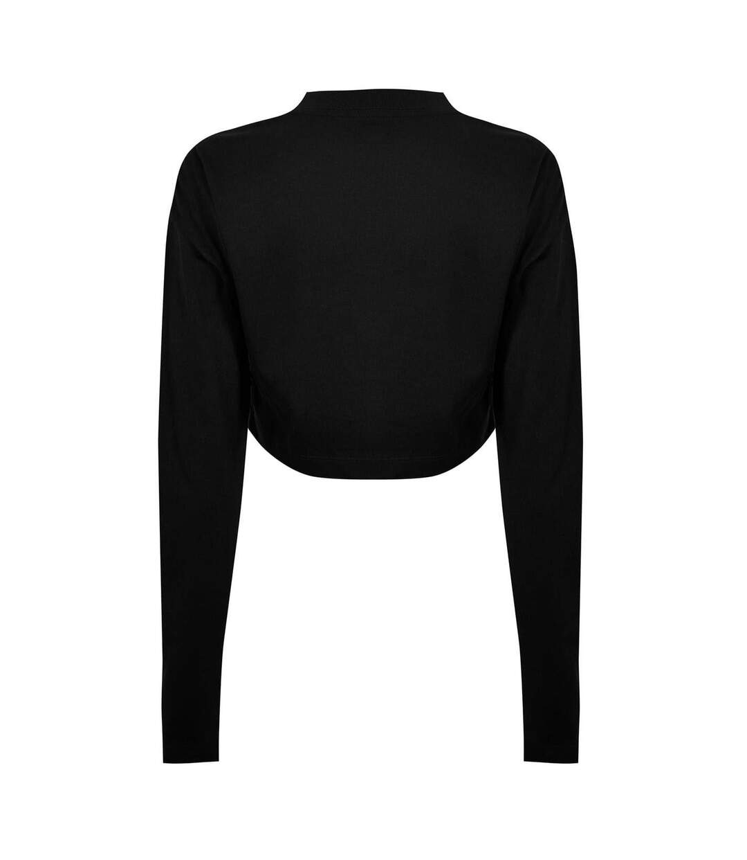 Womens/ladies Jeans Chest Logo Mock Neck Crop Top Black Calvin Klein-2