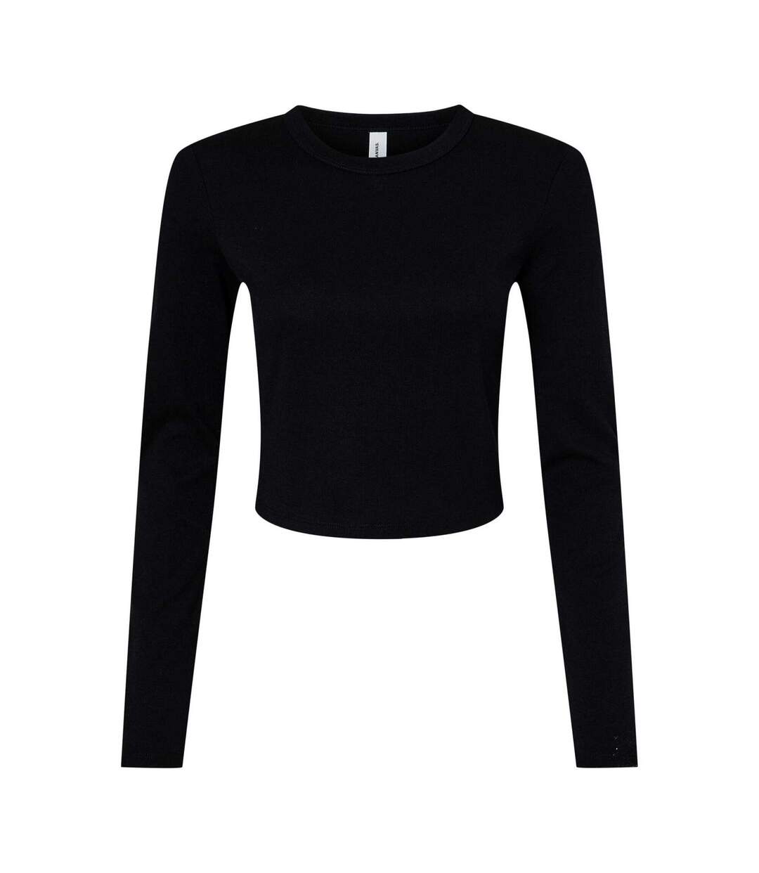 T-shirt Manches Longues Femme Noir Uni Bella + Canvas-1