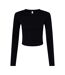 T-shirt Manches Longues Femme Noir Uni Bella + Canvas-1