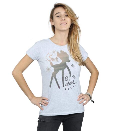 Disney - T-shirt BAMBI WINTER DEER - Femme (Gris chiné) - UTBI14809