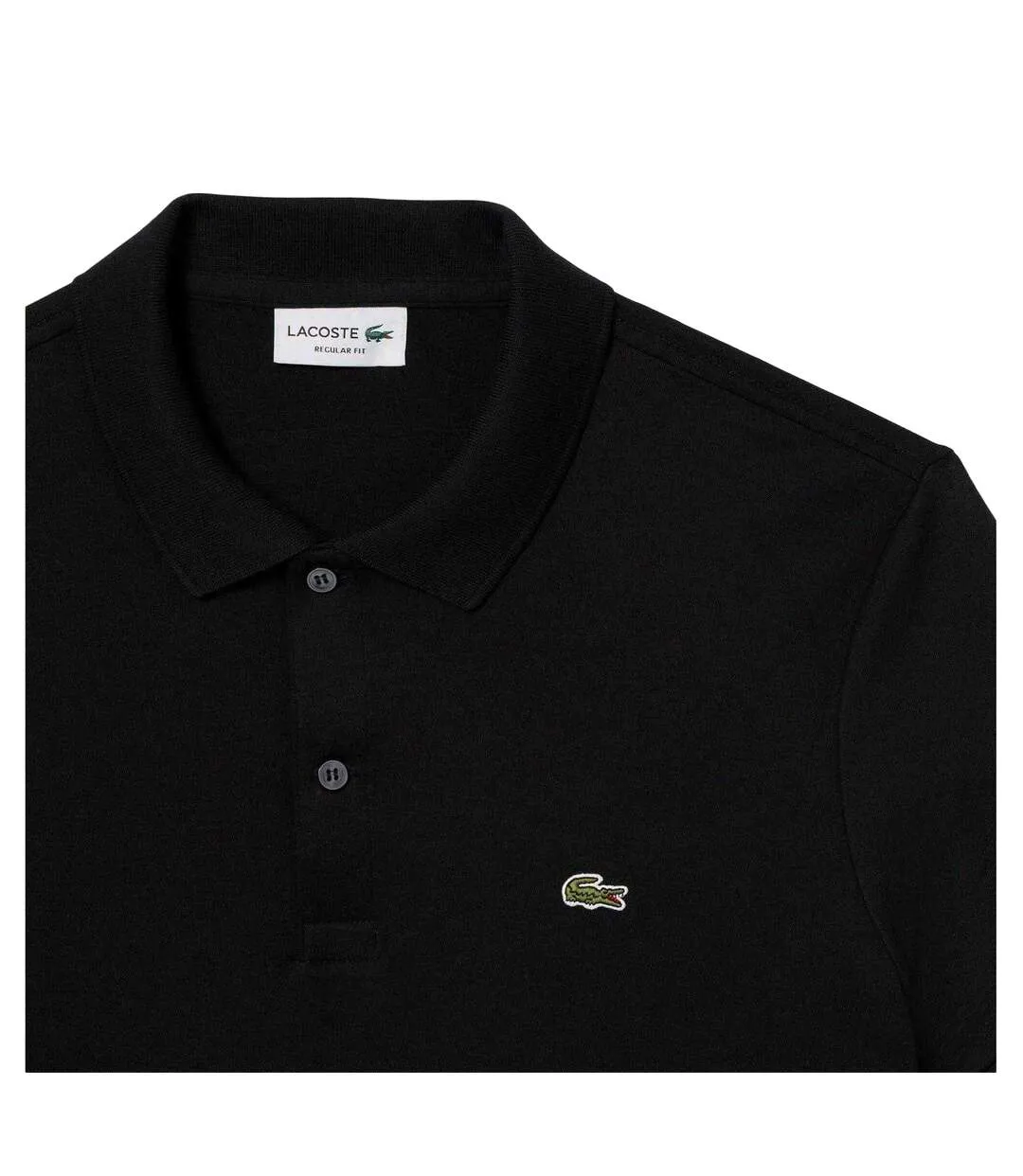 Mens Pima Cotton Short-sleeved Polo Shirt Black Lacoste-4