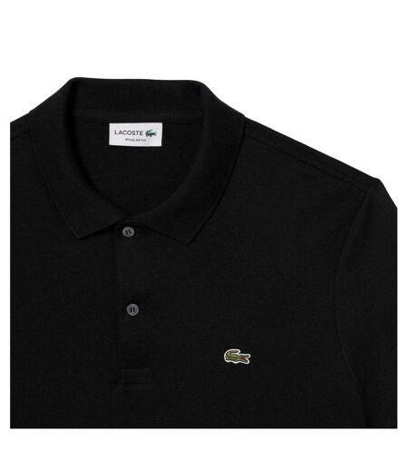 Mens Pima Cotton Short-sleeved Polo Shirt Black Lacoste