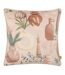 Piping detail velvet earthen pots cushion cover 43cm x 43cm natural Furn-1