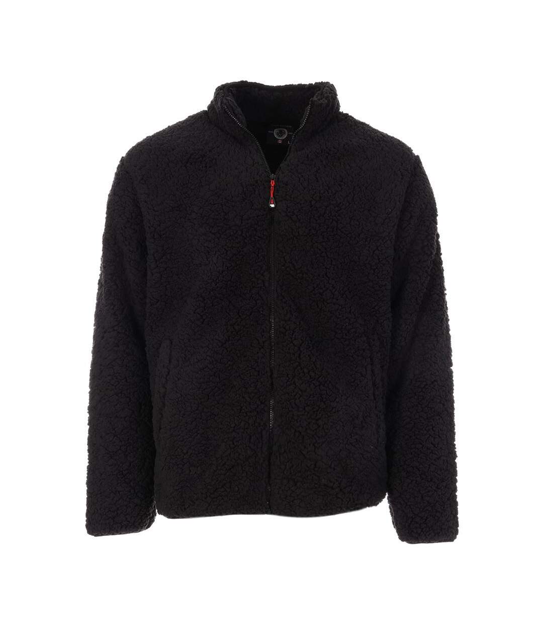 Veste sherpa noir homme paname brothers full zip-1