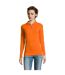 SOLS Womens/Ladies Perfect Long Sleeve Pique Polo Shirt (Orange) - UTPC2908-1