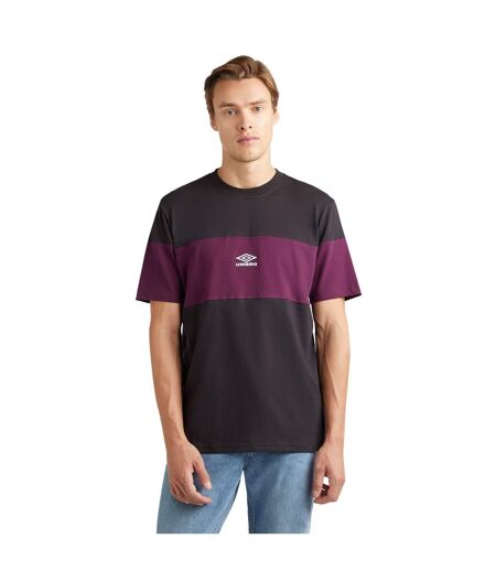 Umbro Mens Walkout Contrast T-Shirt (Black/Potent Purple) - UTUO1828