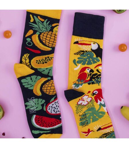 1 Pack Unisex Mismatched Novelty Odd Socks - Tropical