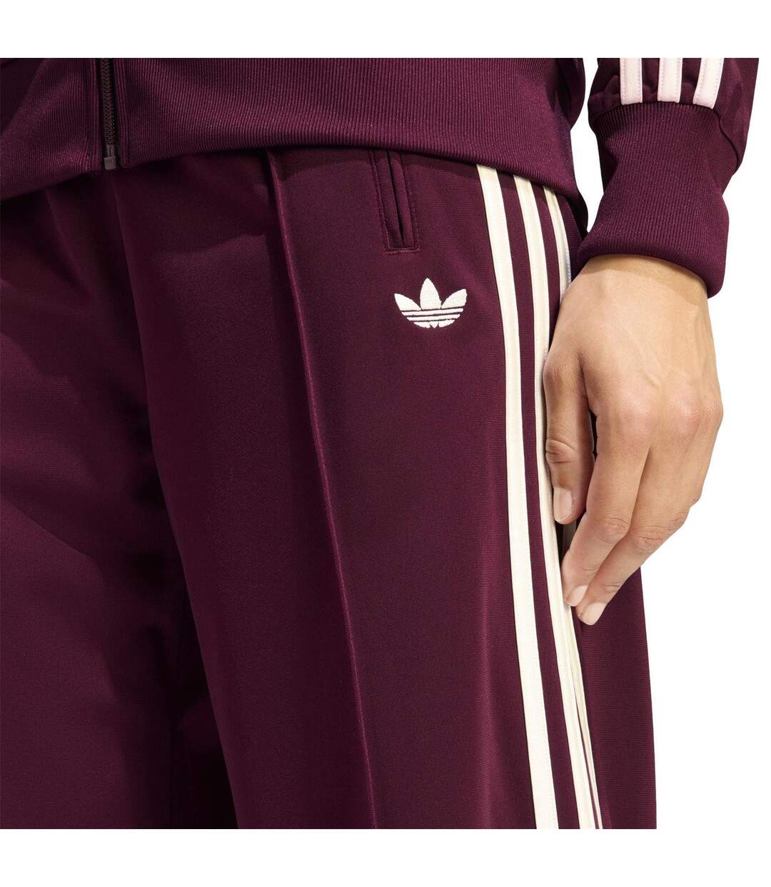 Pantalon De Survêtement Motif/style 3 Rayures Firebird Femme Bordeaux Foncé Adidas-4