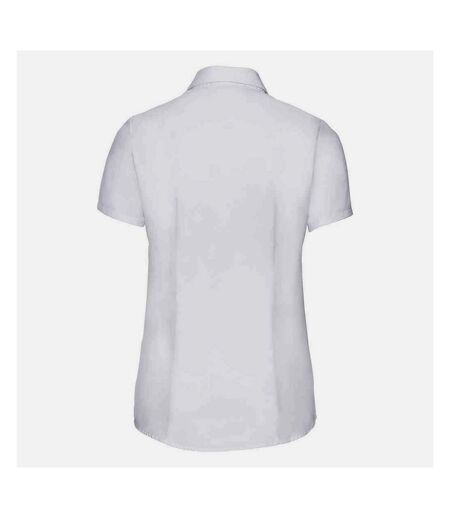 Russell Collection Womens/Ladies Herringbone Formal Shirt (White)