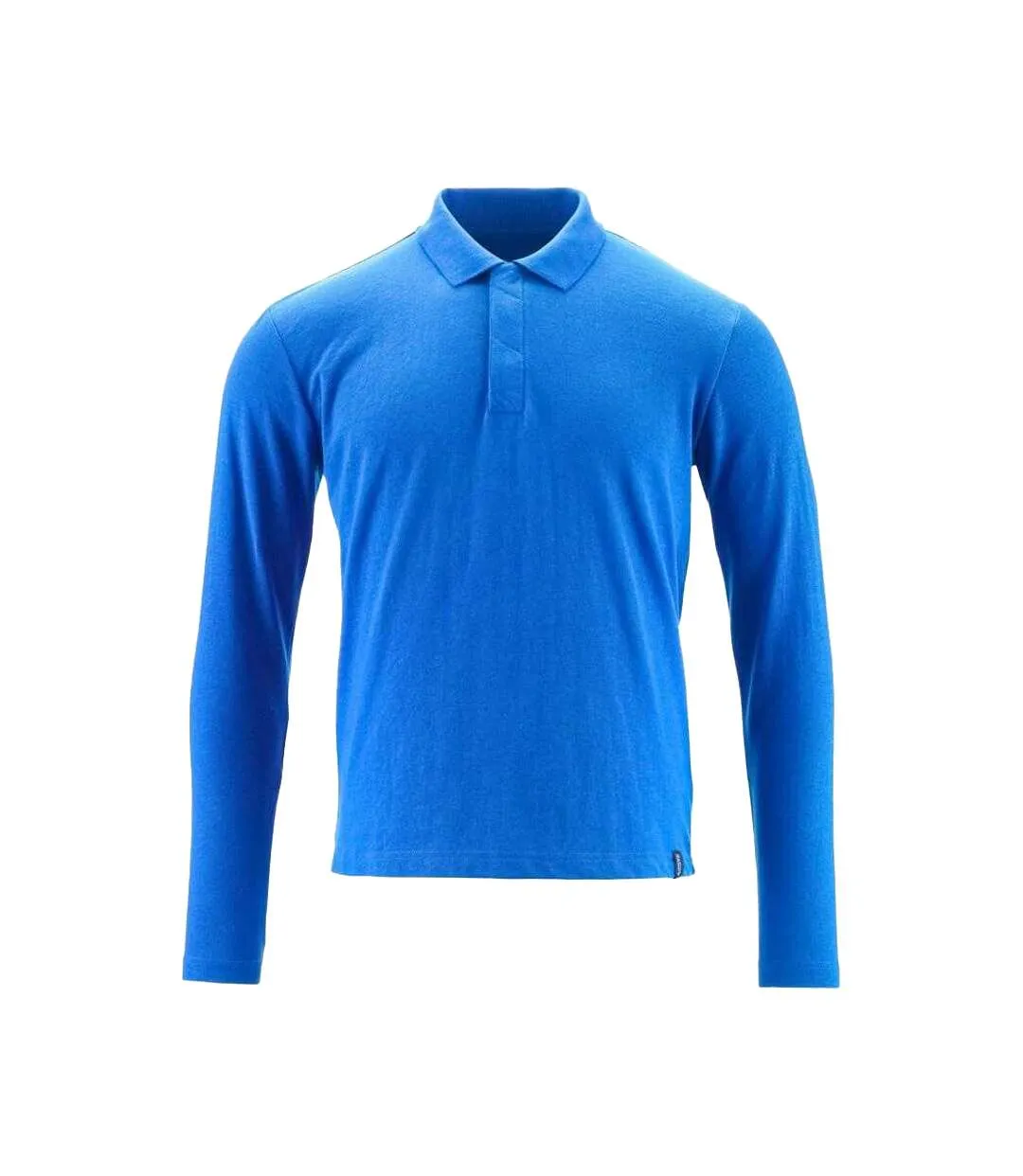 Mens Crossover Long-sleeved Polo Shirt Azure Blue Mascot-1
