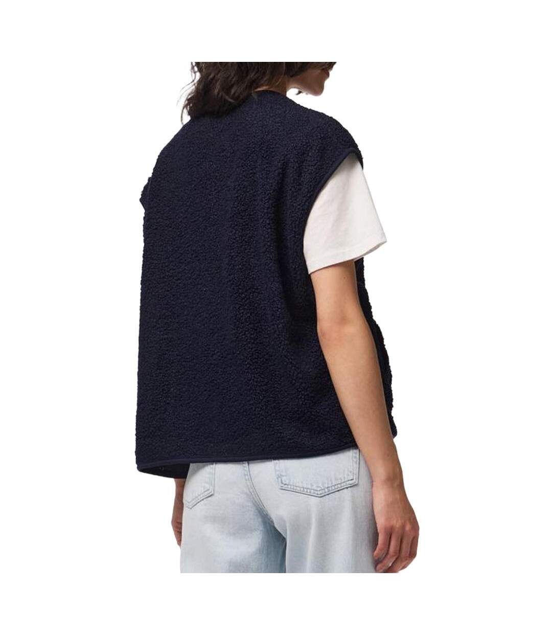 Gilet sans manche marine femme pieces katty-2