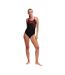 Maillot De Bain 1 Pièce Motif/style À Rayures Medley Medalist Femme Noir Rose À Rayures Speedo-4