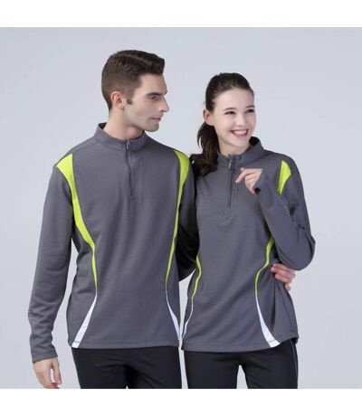 Spiro Unisex Sports Trial Performance Training Top (Charcoal/Lime/White) - UTRW1471