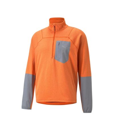 Sweat 1/4 de zip Orange Homme Puma Raincel - L