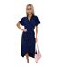 Womens/ladies Polyester Buckle Detail Flutter Wrap Dress Navy AX Paris-2