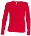 T-shirt manches longues col V - K382 - rouge - femme