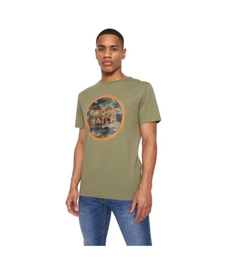 T-shirt Homme Vert Sombre Crosshatch